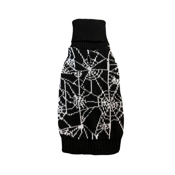 Halloween Small Dog Spider Web Black Sweater Spooky Themed Size Small - Picture 1 of 4